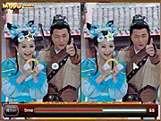 Screenshot of The Legend Of Crazy Monk free game showing two nearly identical pictures side-by-side for the player to find five differences.
