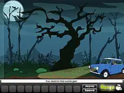 Spooky Night Escape free online game, point and click adventure, find objects and fuel, horror escape game
