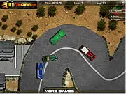 Mobster Race driving game screenshot showing a car speeding away from police or rivals in a high-stakes city chase
