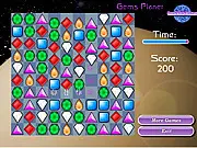 Play Gems Planet Match 3 free online game, space-themed puzzle with colorful jewels and crystals