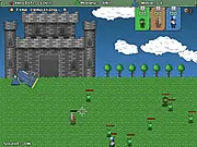 Medieval Robot Defense free game screen, castle defense against robots, fantasy tower defense online