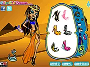 Play Monster High Cleo's Egypt Trip free online dress up game, Cleo De Nile preparing for vacation with Frankie Stein and Draculaura, Monster High fashion game