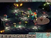 iR obot Tower Defense game screenshot showing various defense towers shooting beams at waves of invading robot enemies on a circuit board-like map