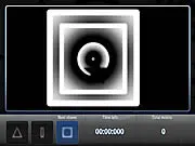 Clickazoid puzzle game showing different geometric shapes on the board, with two large, matching shapes about to connect for a high score