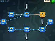 Neo Circuit strategy game board showing connected nodes and lines in a futuristic digital style