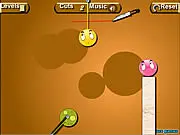 Screenshot of the Cupid is Blade online game showing two wizard characters separated by wooden and stone obstacles