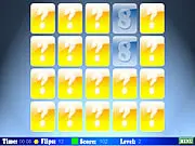 Screenshot of Pairs II online game grid with two cards flipped showing a successful match; a classic memory matching puzzle.