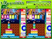 Gimme 5 Arcade free online game screen showing two side-by-side images based on classic arcade games with five differences to be found