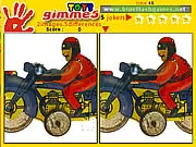 Two similar images of colorful toys side-by-side in the Gimme 5 Toys spot the difference game