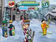 Skiing and Kissing free online game, help couple kiss while skiing without getting caught