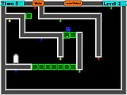 Blinkys Escape free online puzzle game screenshot showing the character Blinky next to pushable blocks