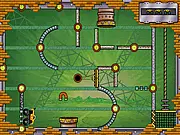 Rev-Ups Speed Shifters free online physics puzzle game, showing a monster truck navigating rotating platforms and collecting magnets