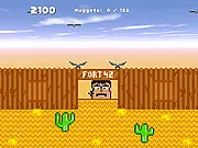 Shoot for Gold online game screenshot, clicking a golden nugget with a mouse pointer
