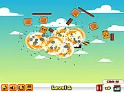 Bomb-Peng game screenshot showing cartoon penguins standing on an icy platform with several bombs planted and ready to explode