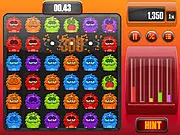 Screenshot of Furrble Inc online game, showing a grid of colorful, furry Furrble characters in a fast-paced Match 3 puzzle challenge