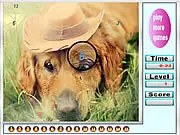 Melancholic Dogs Hidden Numbers free online puzzle game, close-up of a sad dog illustration with a hidden number '7'