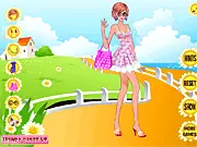 Floral and Chic Dress Up free online game, help Diane choose a floral dress, accessories, and hairstyle