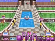 Zoo Caring free online simulation game screenshot showing a jungle animal and zookeeper with food and water