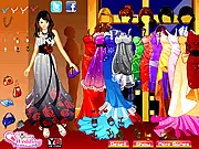 Fancy Prom Princess online free game screenshot showing Anna in a beautiful pink ballgown and sparkling tiara.