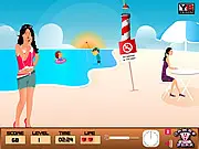 Selena's Secret Treat Online game screenshot, girl enjoying a sweet treat secretly, free online timing game, play online at PlayArcadeHub