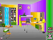 View inside the New Color Room Escape game showing interactive items and a complex puzzle