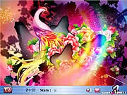 Screenshot of the Sky Birds Hidden Stars game showing small, transparent stars hidden on a bright image of birds flying