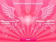 Two cartoon hearts with a question mark in between, representing the Is Love Forever Quiz online game
