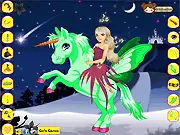 Magical Unicorn Princess dress up game screenshot showing the rebellious princess choosing a magical gown