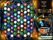 Screenshot of the Shining Mine Match 3 game showing colorful gems and a few ticking bombs on a grid
