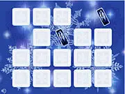 Snowflakes Fast Match game screenshot, two revealed identical snowflake images on a memory match board, play free online memory game