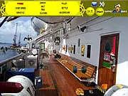 Screenshot of Ship Deck Hidden Objects free online game, showing a detailed ship deck with various items highlighted for players to find