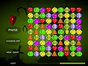 The game board of Jewels of the Dark with brightly colored gems ready to be matched