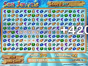 The game board of Sea Jewels with ocean-themed gems and a combo countdown timer