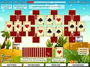 CardMania Golf Solitaire free online card game, gameplay screenshot, play solitaire by matching cards one rank higher or lower
