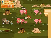 Screenshot of Hamster Restaurant 2 free online game showing a hamster serving food in a busy café.