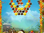 Mushroom Passion Bubble Shooter game screen showing colorful bubbles, an aiming arrow, and mushroom themed graphics