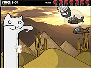 Catnarok Longcat Rampage 2 monster cat destroying army tanks and buildings at night