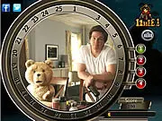 Ted - Find the Numbers online game screen showing four cartoon images with numbers hidden in the scene