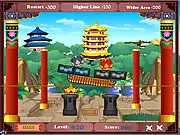 Rebuild the Temple 2 free online game screenshot, physics puzzle, removing blocks from an ancient Chinese temple structure, logic game