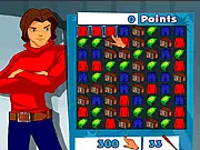 Play Fun Fashion free online on PlayArcadeHub, Clickomania puzzle game screen showing matching blocks and a fashion avatar