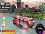 Fire Truck Racer 3D free online game PlayArcadeHub vehicle racing competition