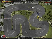 Trailer Racing 2 free online truck racing game screenshot, showing two heavy trucks with trailers racing side-by-side on a track, PlayArcadeHub racing game.