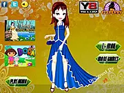 Stylish Chic Dress Up free online game, showing a girl trying on a fashionable outfit from her closet for a party