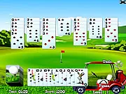 Screenshot of Joker Golf Solitaire free online card game showing the tableau and the discard pile