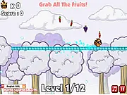 Play RaccBeat free online game on PlayArcadeHub, Raccoon running and jumping over obstacles to collect fruit
