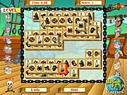 Pirate Jong free online Mahjong Solitaire game with pirate-themed tiles like treasure chests and anchors