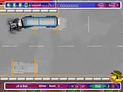 Park My Truck 3 v2 free online game showing a large truck trying to navigate an obstacle course