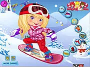Snowboarder Girl Dress Up free online fashion game screenshot with stylish winter outfits