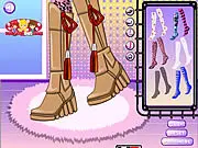 Winter Boots free online design game screenshot showing customizable stylish winter footwear