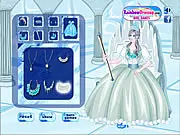 Play Ice Queen dress up game free online, fashion stylist, majestic gowns and crystal accessories